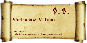 Várterész Vilmos névjegykártya